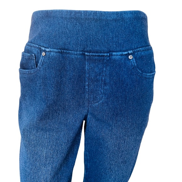 ⛔️SOLD⛔️Belle by Kim Gravel Flexibelle Petite Pull-On Knit Jeans Pants - Picture 4 of 6